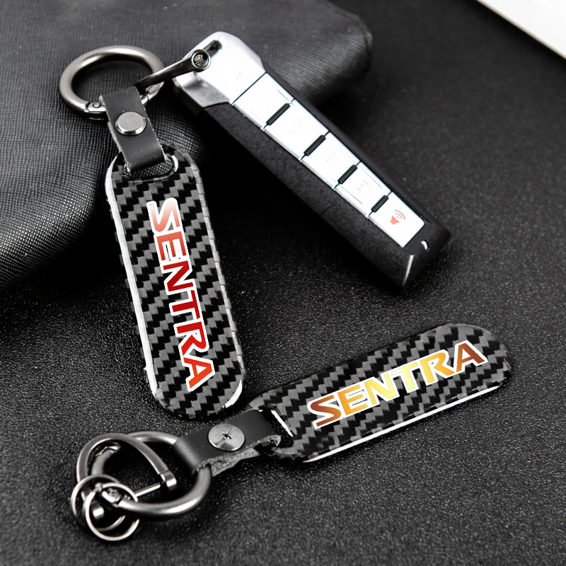 

For Nissan Sentra car accessories printing carbon fiber nameplate metal keychain custom For Nissan Sentra
