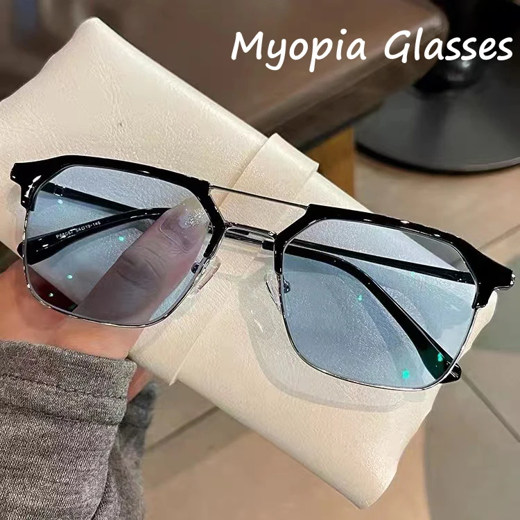 

Photochromic Double Beam Myopia Glasses for Women Men Fashion Outdoor Near Sight Sunglasses Unisex Goggles Diopter 0 To -6.0