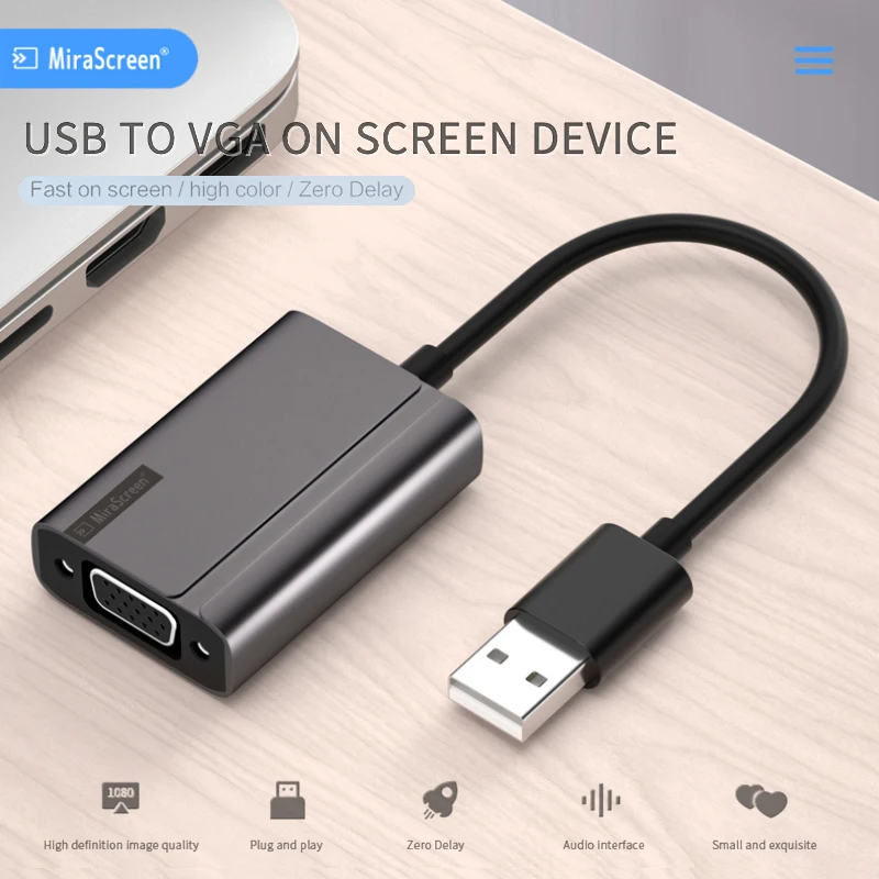 

Usb3.0 To Vga Analog Converter Cable With Audio Hd Video Same Screen Conversion Cable Projector Compatible 1080p Digital