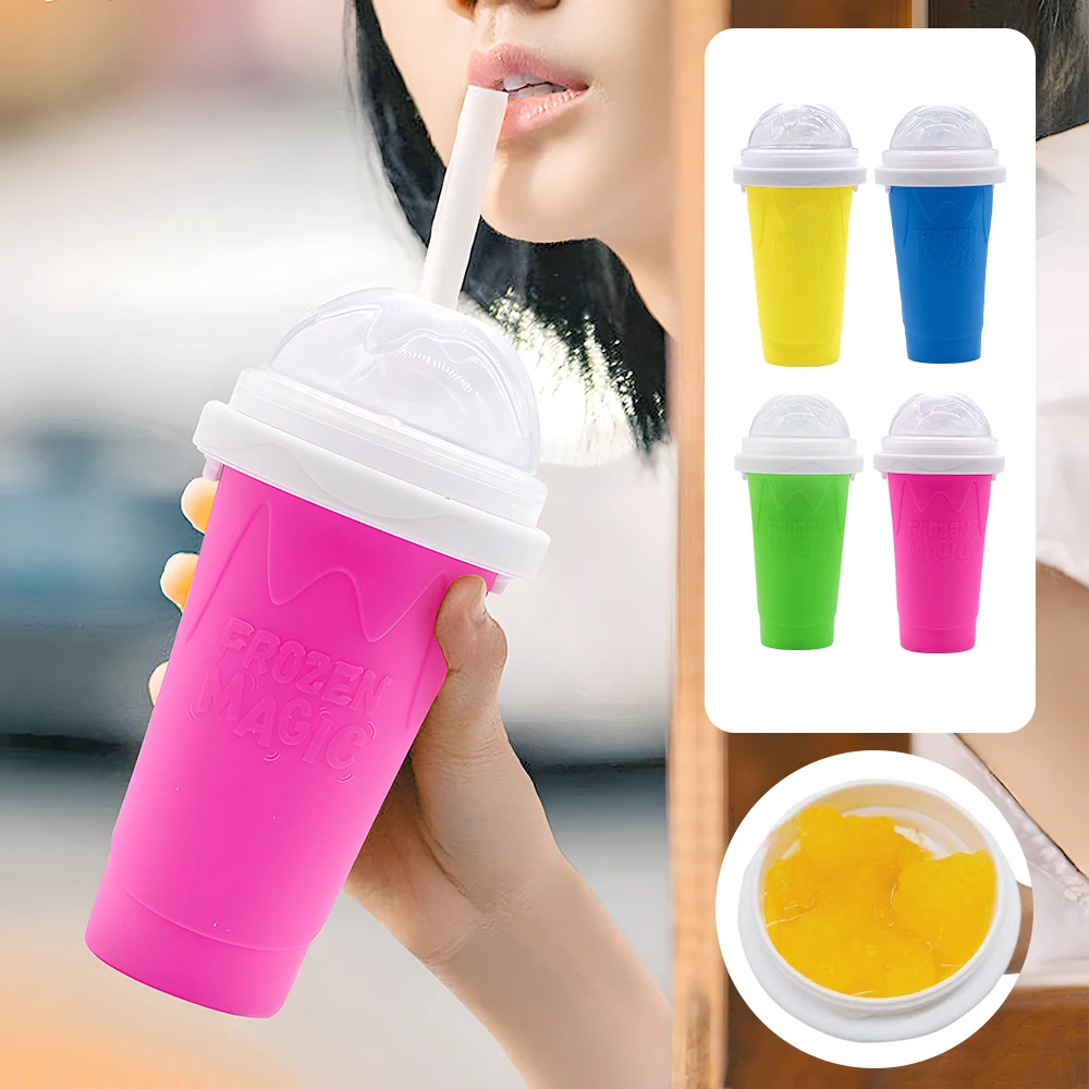 

Smoothies Quick-Frozen Silicone Cup Ice Cream Maker Squeeze Quick Crushed Cup DIY Milkshake Bottle Slushy Homemade Cooling Cup