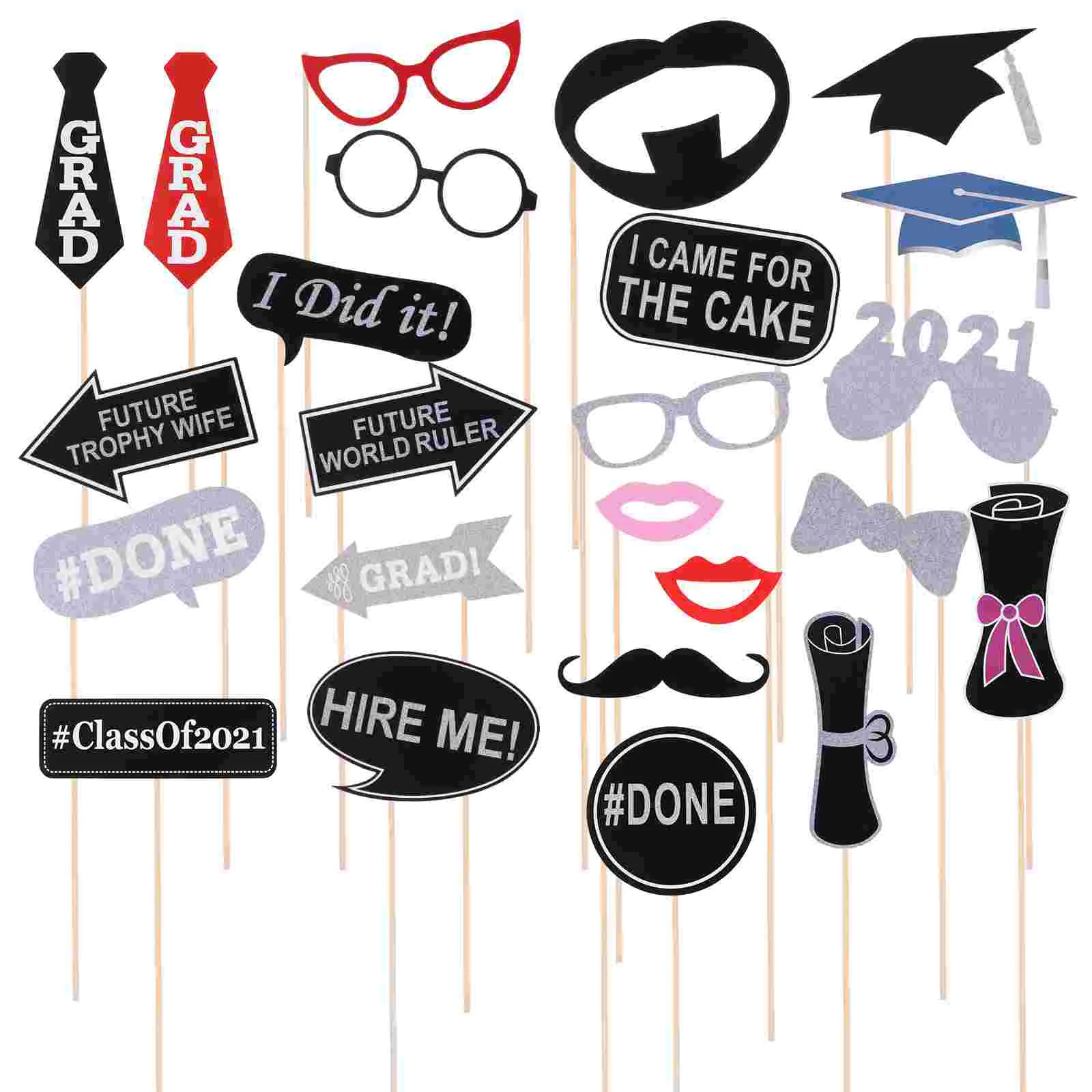 

26pcs Lightweight Practical Decorative Photo Props 2021 Graduation for Party Banquet Home