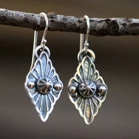 new vintage ancient metal drop earrings for women jewelry tribal ethnic engraving leaf geometric earrings accessories
