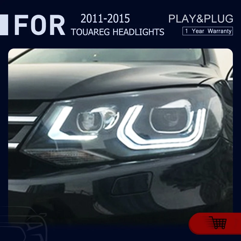

Автомобильная фара для VW Touareg светодиодный 2011-2015 DRL Hid опция фара ангельский глаз Биксеноновая фара авто