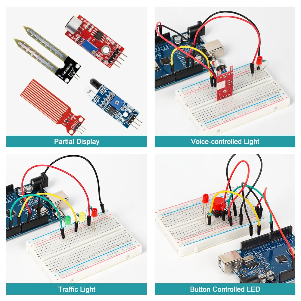 Фото Базовый стартовый набор для проектов на Arduino Uno R3: комплект электронных компонентов с платой R3, набор для самостоятельной сборки электроники с руководством №3