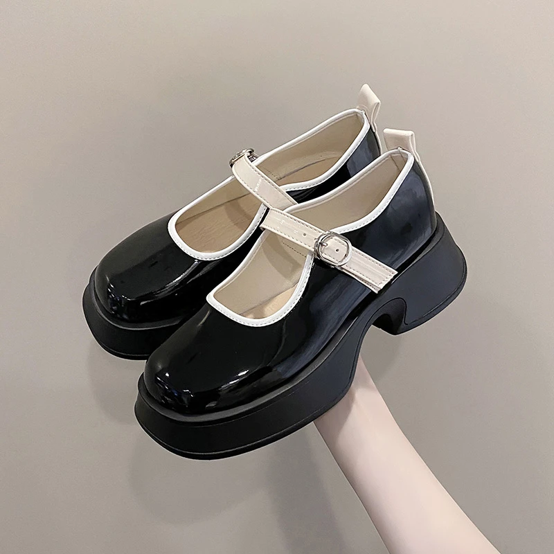 

French Mary Jane Women's Shoes 2022 Summer New Niche Design Thick Bottom Non-slip All-match Bow Small Leather Shoes