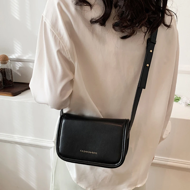 Contrast Color Leather Crossbody Bags for Women 2023 Fashion Flap Bags Women Simple Shoulder Bag Ladies Luxury Handbags