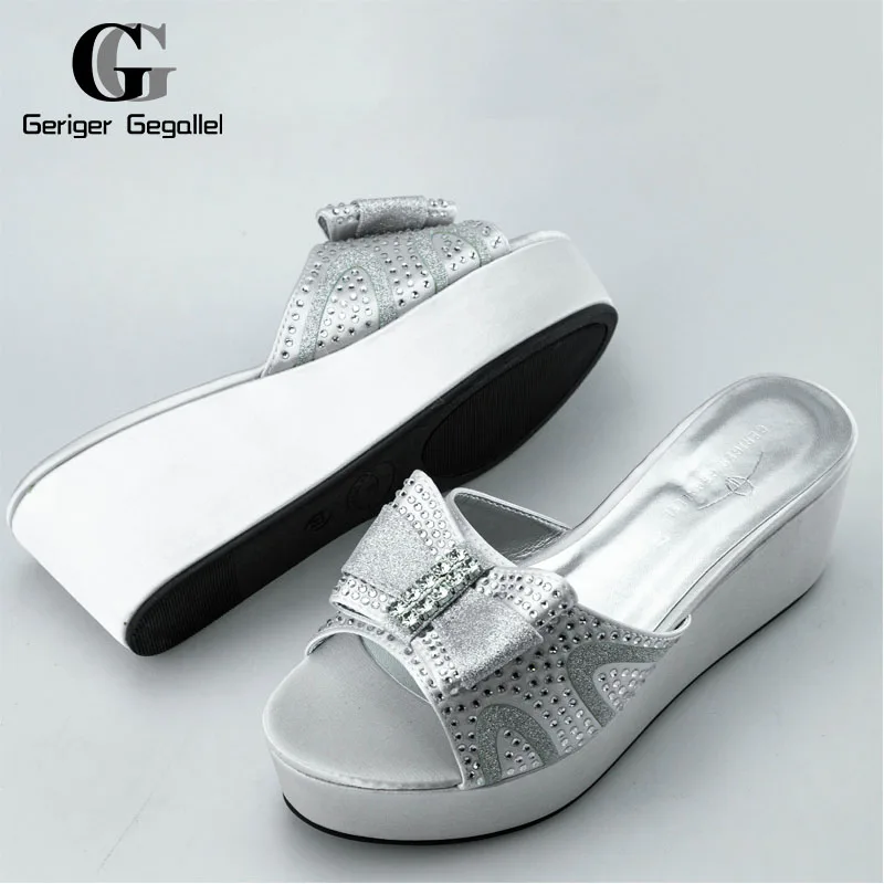 Fashion Bowknot Cute Women Shoes Female Slides Summer Footwear Ladies Wedge Heels Shoes for Woman Party Fashion Mules Sandals