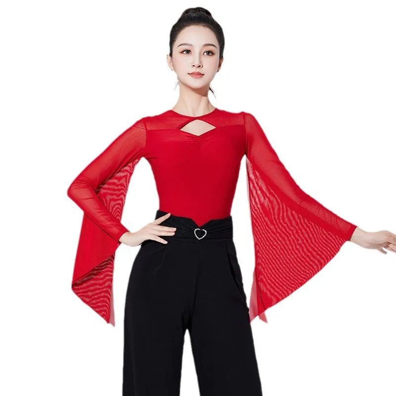 Современный танцевальный костюм для женщин и взрослых 2024 женский новый топ