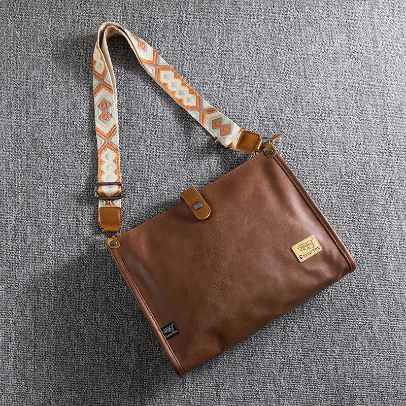 Мужские сумки на плечо в Корейском стиле кожаные боковые сумочки через ретро