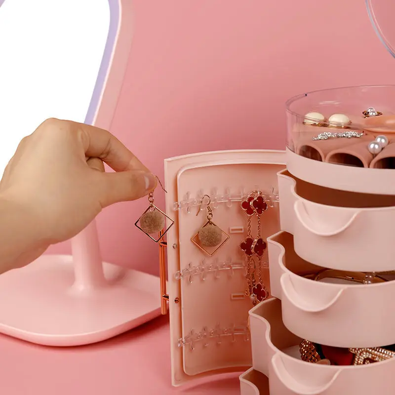 

Multi-function Jewelry Organizer Earrings Storage Box Desktop Organizer Jewelry Necklace Storage Rack For Rings Dropshipping