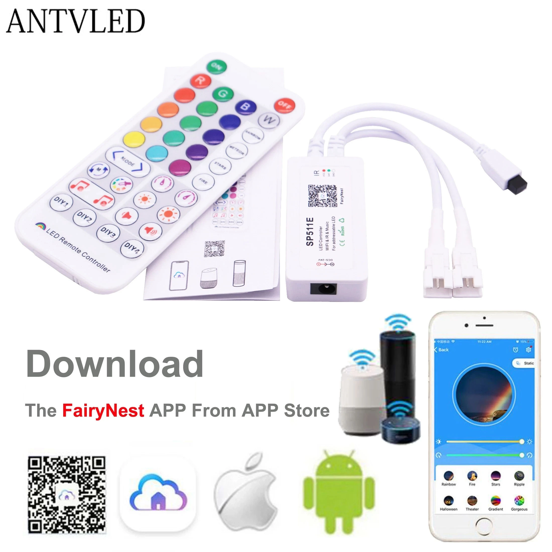 Музыкальный светодиодный контроллер SP511E Wi-Fi для WS2811 WS2812 - Цена: 543.44