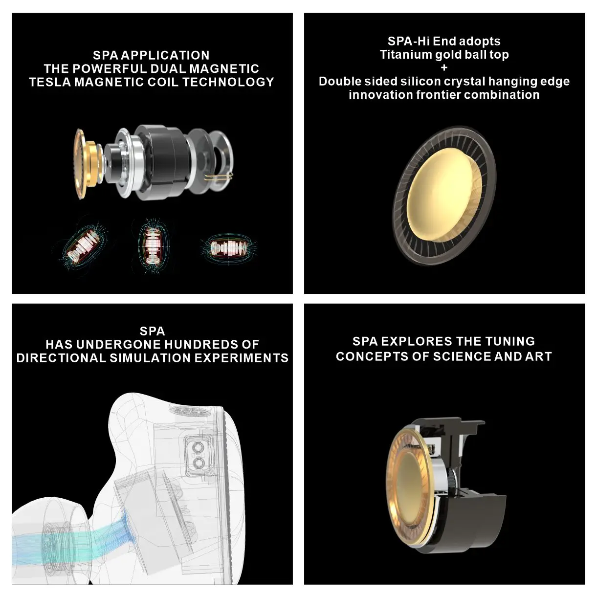 Фото EarAcoustic Audio SPA-Hi End Series 11,4 мм Титановый золотой шарик Топ Наушники IEM Сверхширокий частотный ответ №5