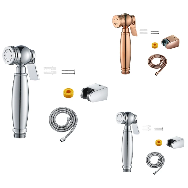 

Vintage Handheld Bidet Spray Shower Set Copper Bidet Sprayer with Abs Shower Head and Stainless Steel Shower Hose