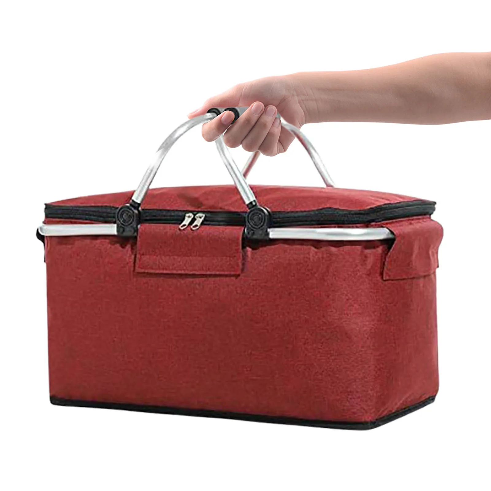 

Портативная складная корзина для пикника, изолированная прочная алюминиевая баскетбольная легкая сумка