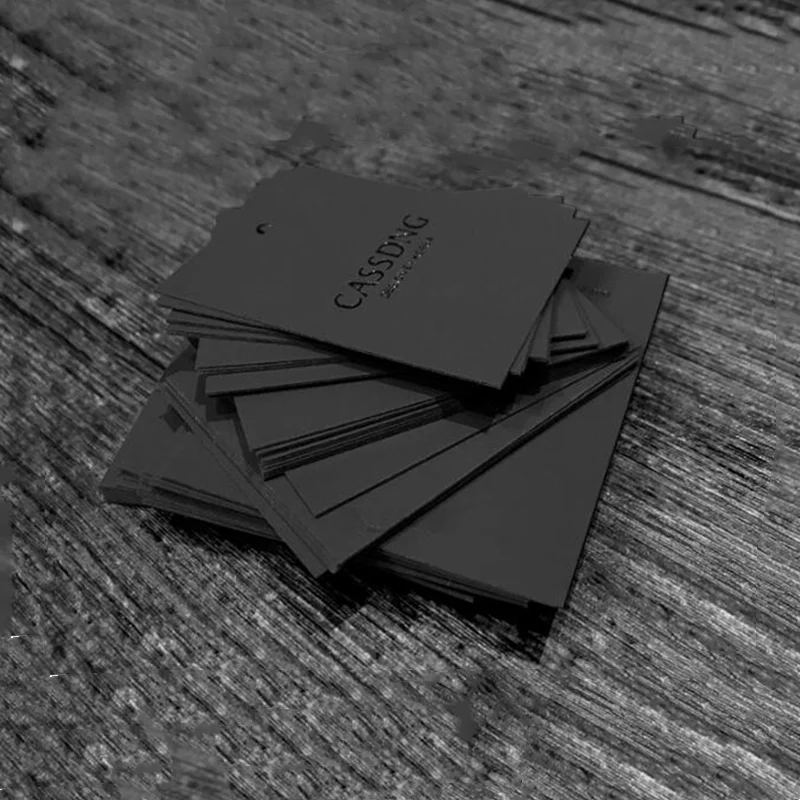 1000 компл./Лот подвесная бирка с логотипом на заказ для одежды/сумки/обуви черная