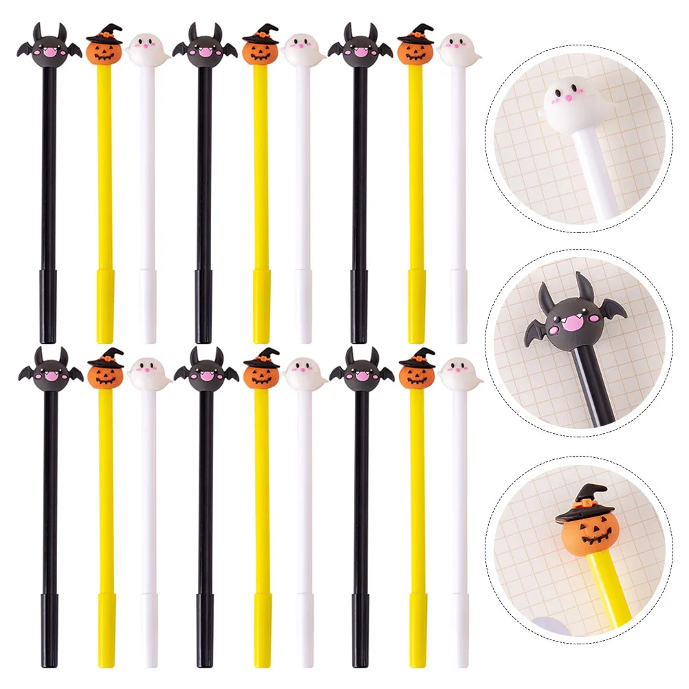 

18 Pcs The Gift Halloween Pen Writing Pens Adorable Gel Pumpkin Multipurpose Cartoon Shape Office