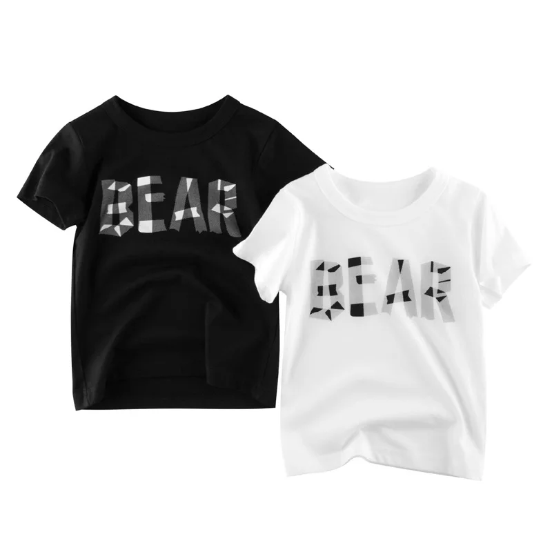 Boy Girl Summer Casual Short Sleeve T-Shirts Letters Tee Shirt Toddler Kids Wear CrewNeck Top Children Fashion Clothing
