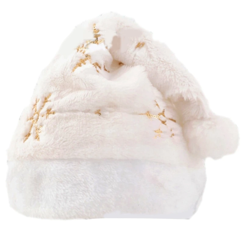 Веселая шапка эльфа с пайетками Шапки со снежинками Шляпа напуском