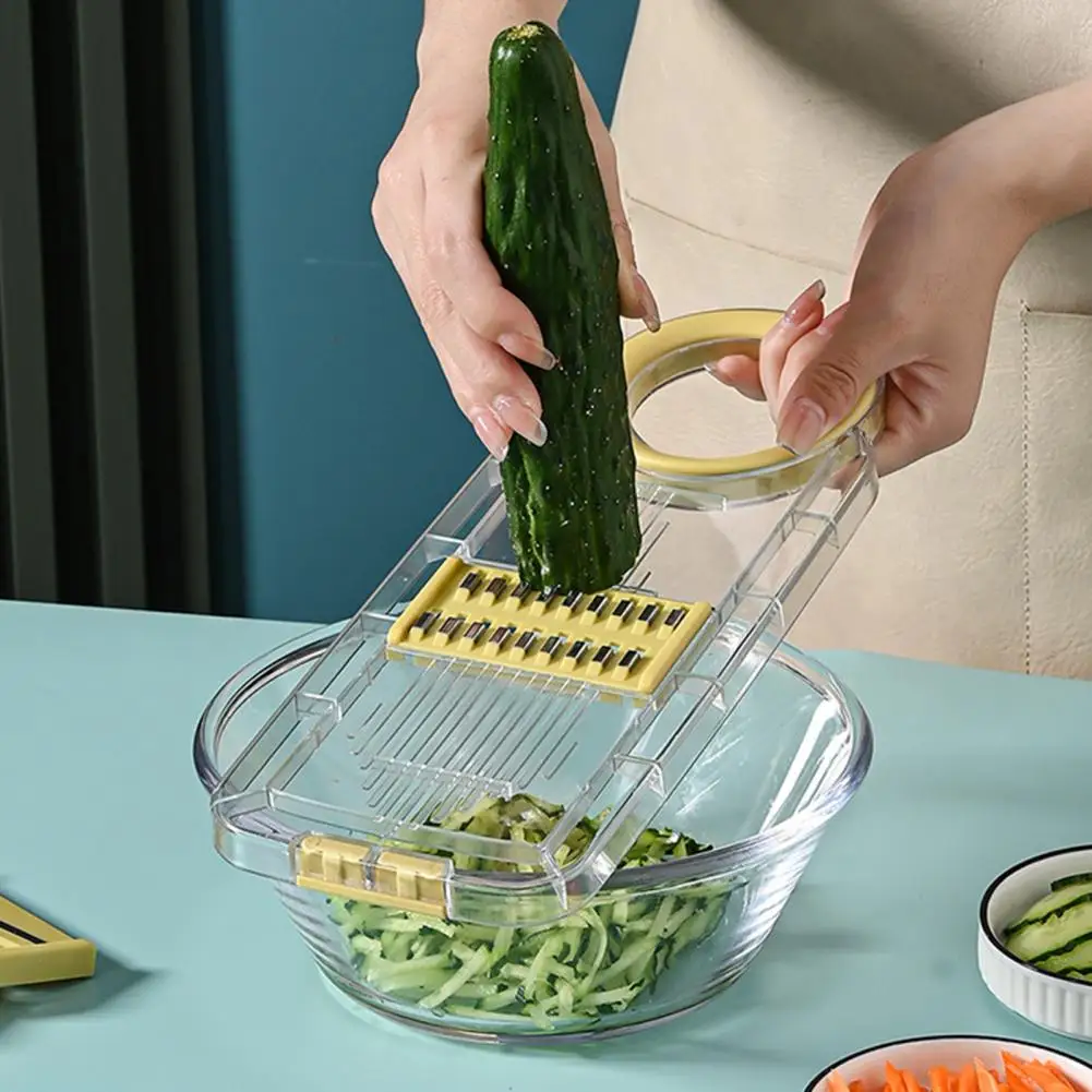 

4-in-1 Fruit Cutter Multipurpose Handheld Sharp Blade Labor-saving Non Slip Chopping Portable Vegetable Slicer Grater Home Use