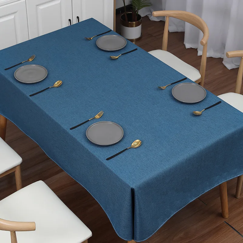 

Simple Solid Color pvc Tablecloth Waterproof Oil Proof Washfree Tablecloth ins Hotel Dining Cloth Anti-skid and Wear-resistant