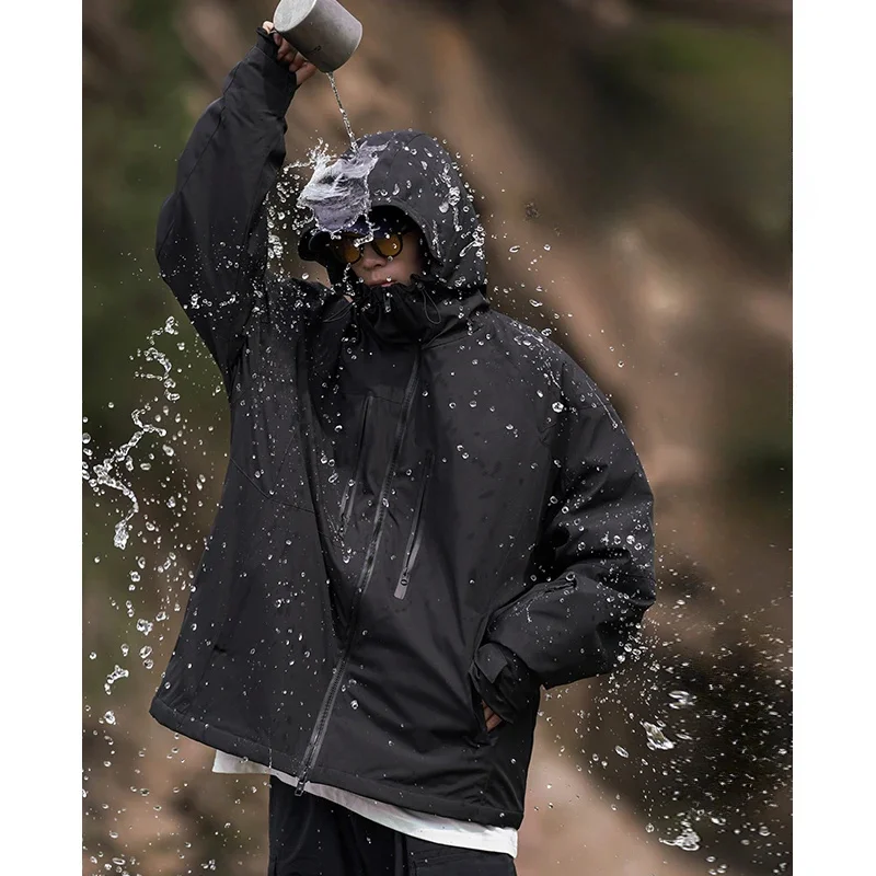 

Зимняя новая мужская куртка-ракушка, уличный ветрозащитный водонепроницаемый лыжный костюм, мужская хлопковая подкладка, одежда для альпинизма, Теплая мужская одежда