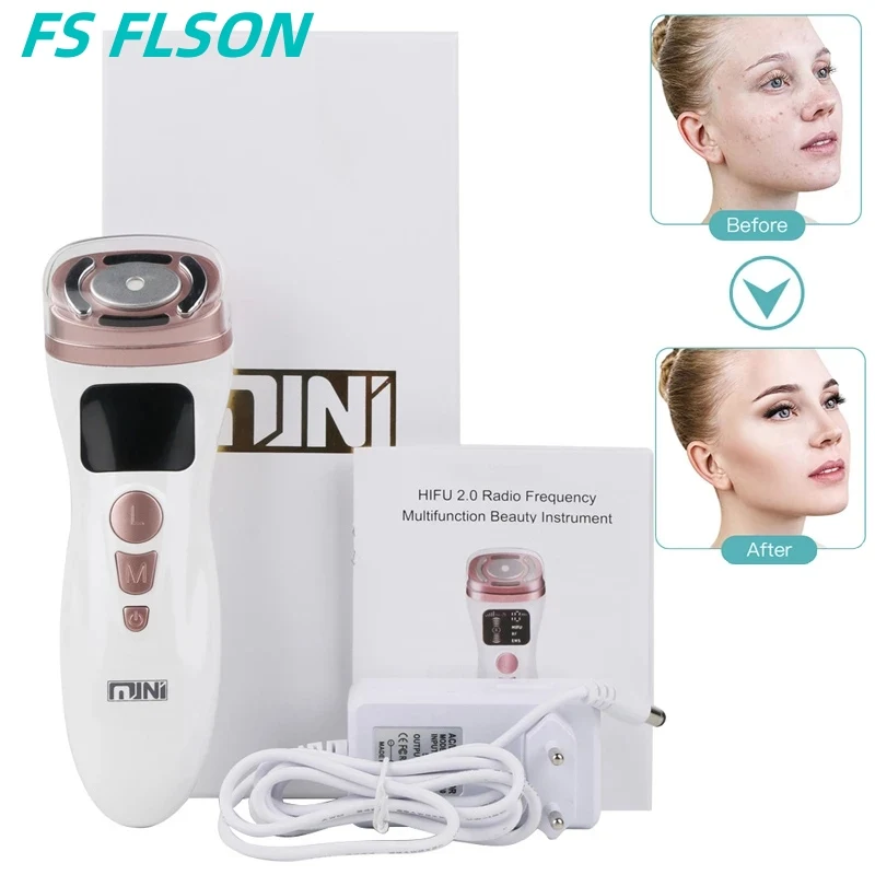 EMS Micro-Current Facial Beauty Instrument MINI HIFU Ultrasonic Knife Lifting Firming Skin Care Anti-Wrinkle Tool