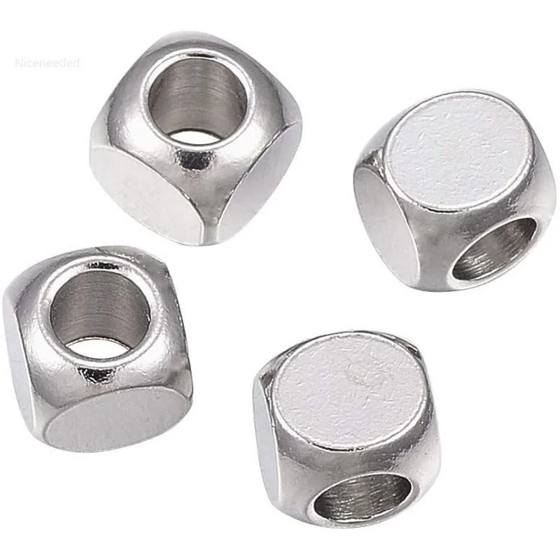 

20 шт., серебряные бусины для ювелирных изделий, из нержавеющей стали