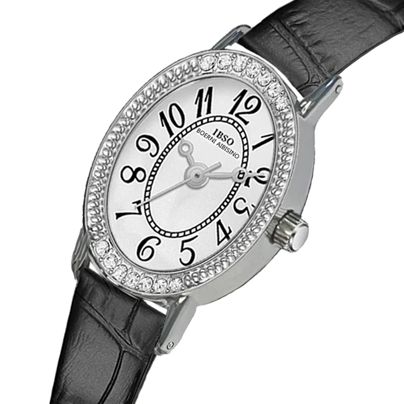 Роскошные брендовые женские часы с кожаным ремешком водонепроницаемые овальные