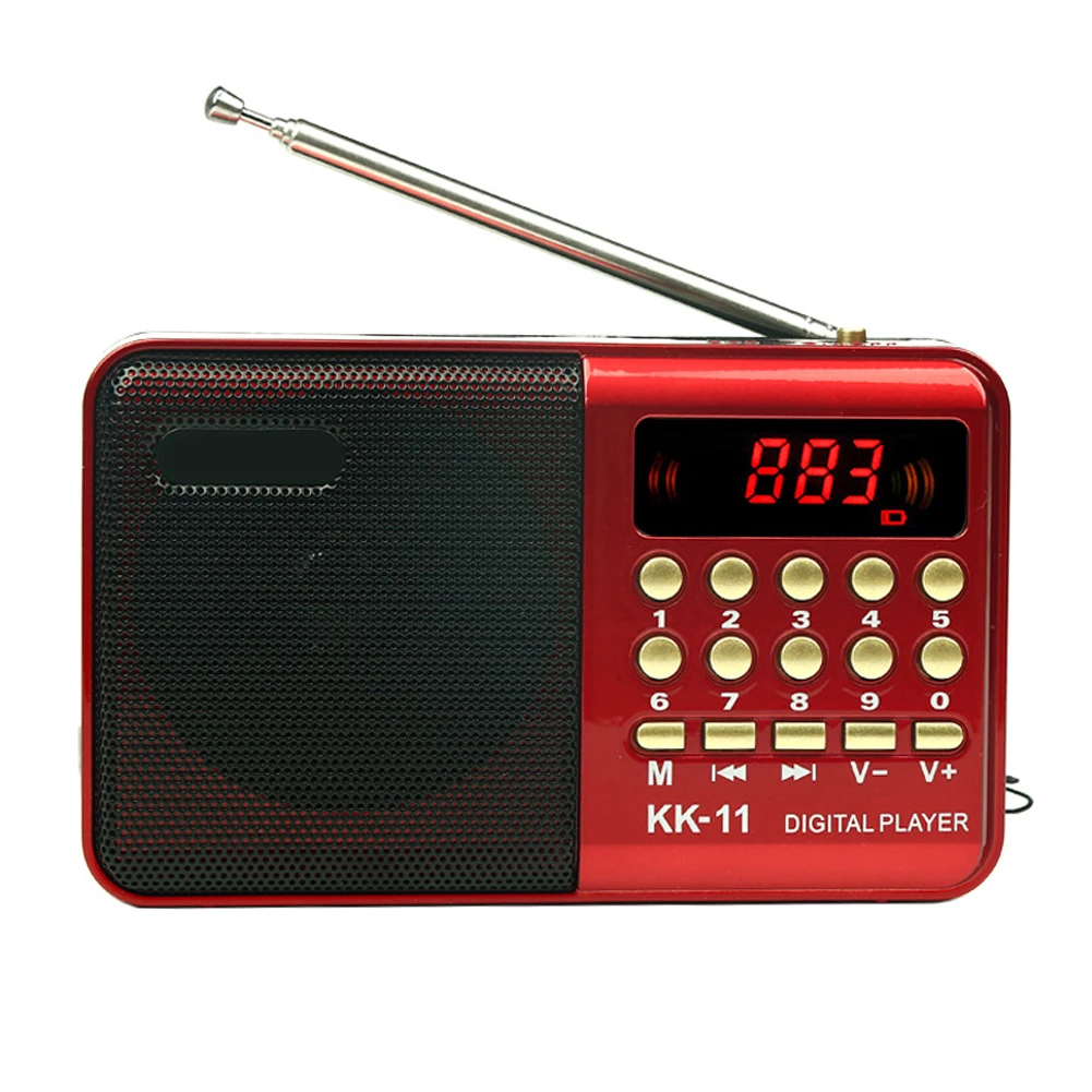 Portable Radio Pocket Size USB Powered Mini Multifunctionl FM Radio for Elder Digital FM MP3 Player Speaker