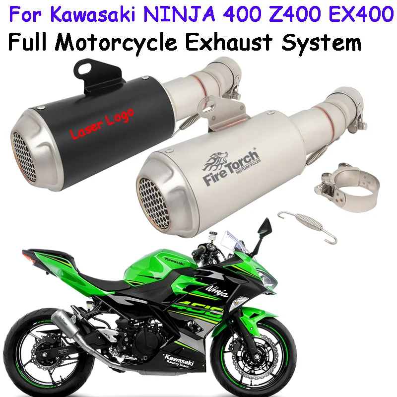 Slip On For Kawasaki NINJA 400 Ninja400 250 300 Z400 EX400 Motorcycle LeoVince Exhaust Escape Modify Moto Muffler Mid Link Pipe