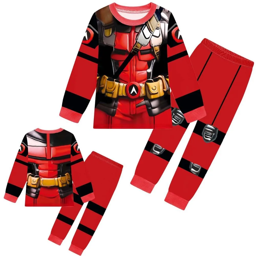 Фото Children's Wolverine children's leisure wear cartoon pajamas Suit Girl Boys D-Deadpool night-clothes spring autumn nightshirt №5