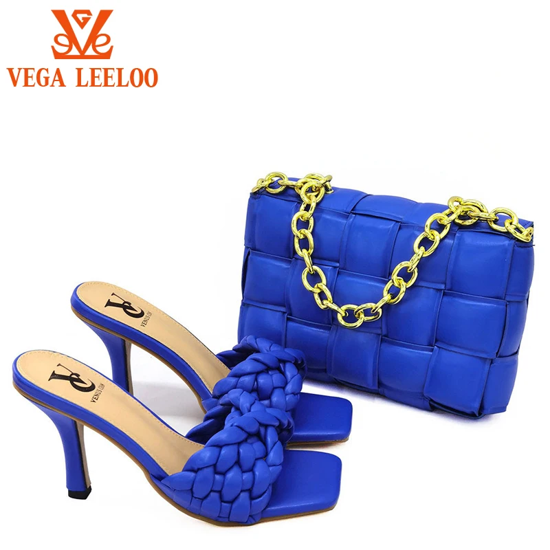 

New Arrival Italian Design Pink Color Ladies Shoe With Matching Bag Set 2021 Nigerian Plus Size 43 Shoes and Bag for Wedding