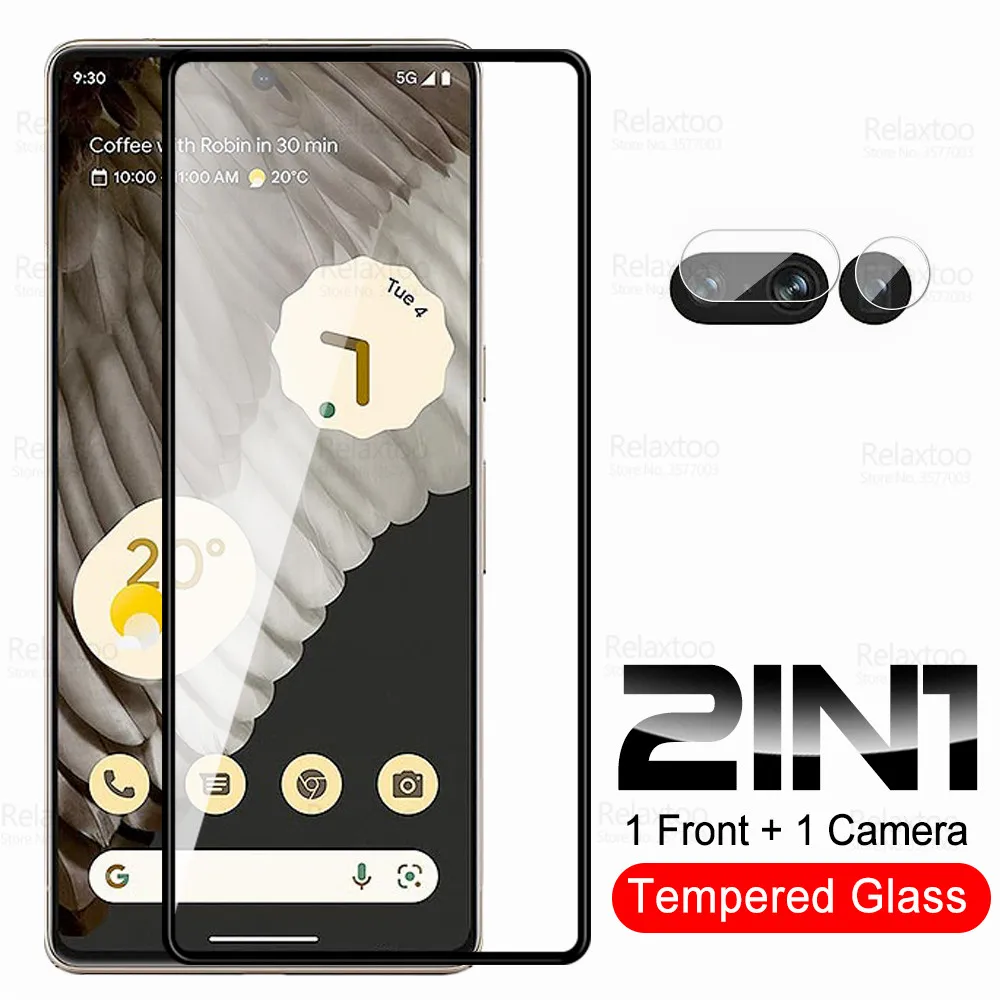 

Пленка 2 в 1 для Google Pixel 7 Pro с полным покрытием для телефона, пленки для линз, взрывозащищенный аксессуар, защитная пленка