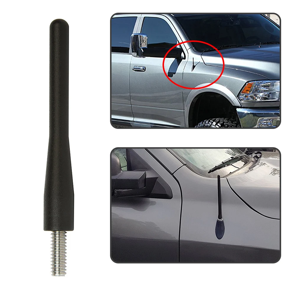 

Car AM/FM Radio Antenna 3" Car Black Aerial Antenna Mast Car AM/FM Radio Short Stubby Fit For Dodge RAM 2009-2017