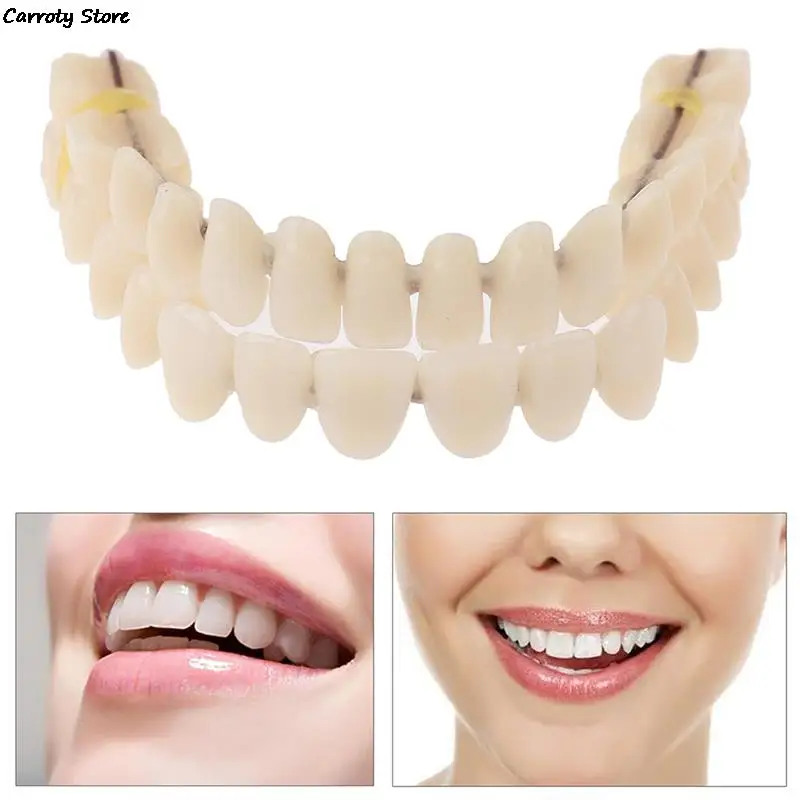 

Resin Teeth Denture Upper Lower Shade A2 28pcs/set Manufactured Artificial Contoured Denture Oral Care Material Tool