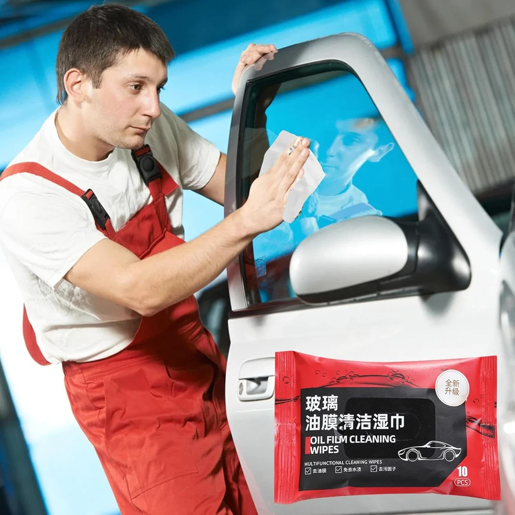 10 шт. салфетки для удаления масляной пленки из автомобильного стекла чистки