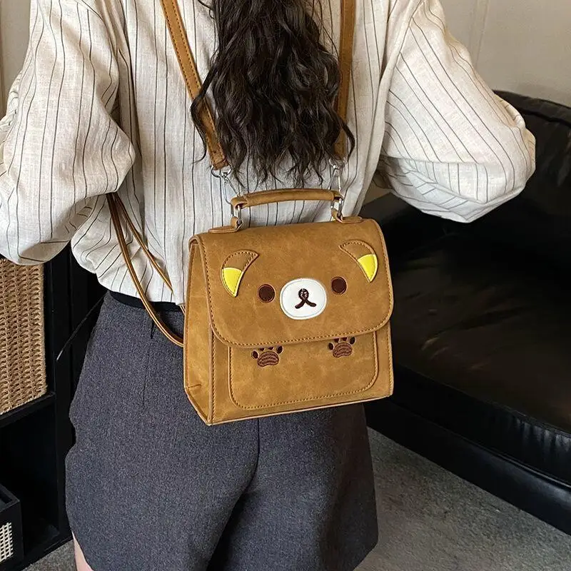 Фото Рюкзак Rilakkuma из искусственной кожи 21 см, двухслойный, для книг, большой вместимости, для путешествий, награда для студентов, подарок другу на праздник №1