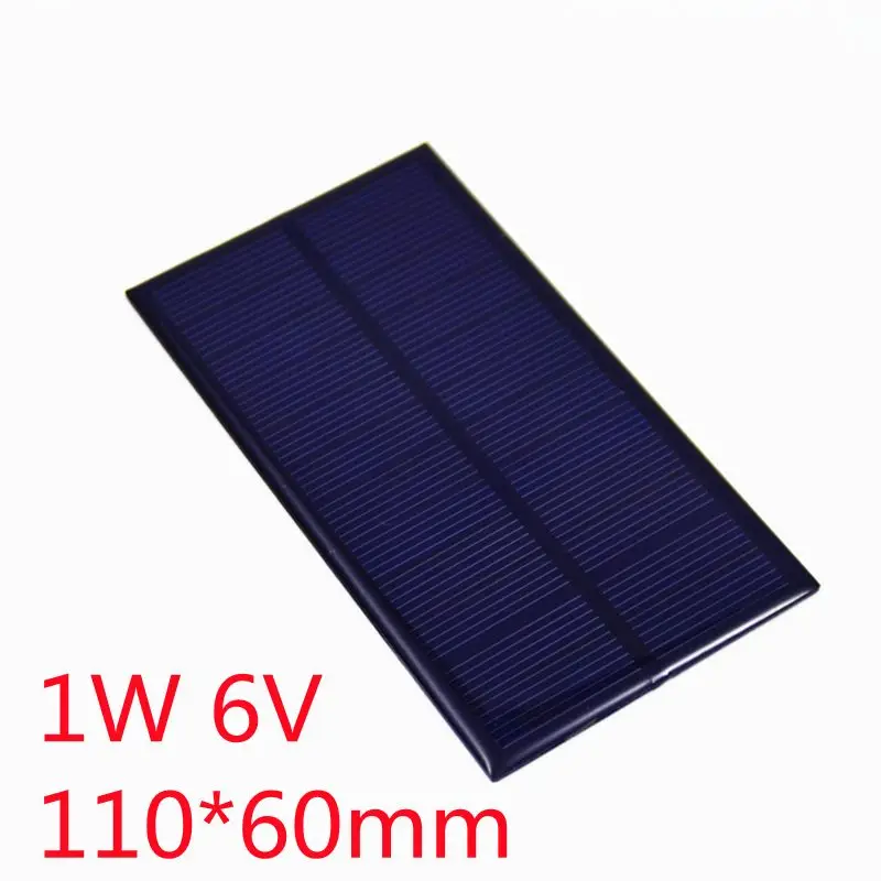 6V 1W Mini Solar Cell For Flashlight/Toys Polycrystalline Solar Panel Module System DIY Solar Charger