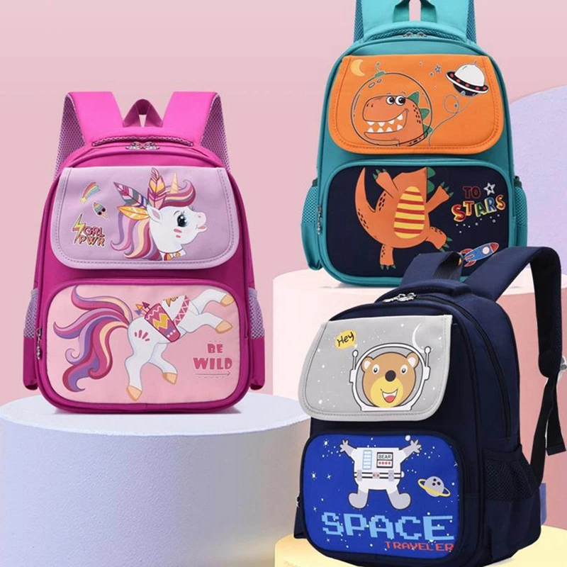 

Cute Cartoon Girls School Bags Princess Purple Nylon Children Backpacks For Primary School Students Schoolbag Kids