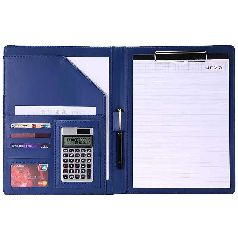 

Clipboard Folder Leather Clipboard Holder Notepad Refillable Conference With Offic Padfolio Pen Writing Storage Folio