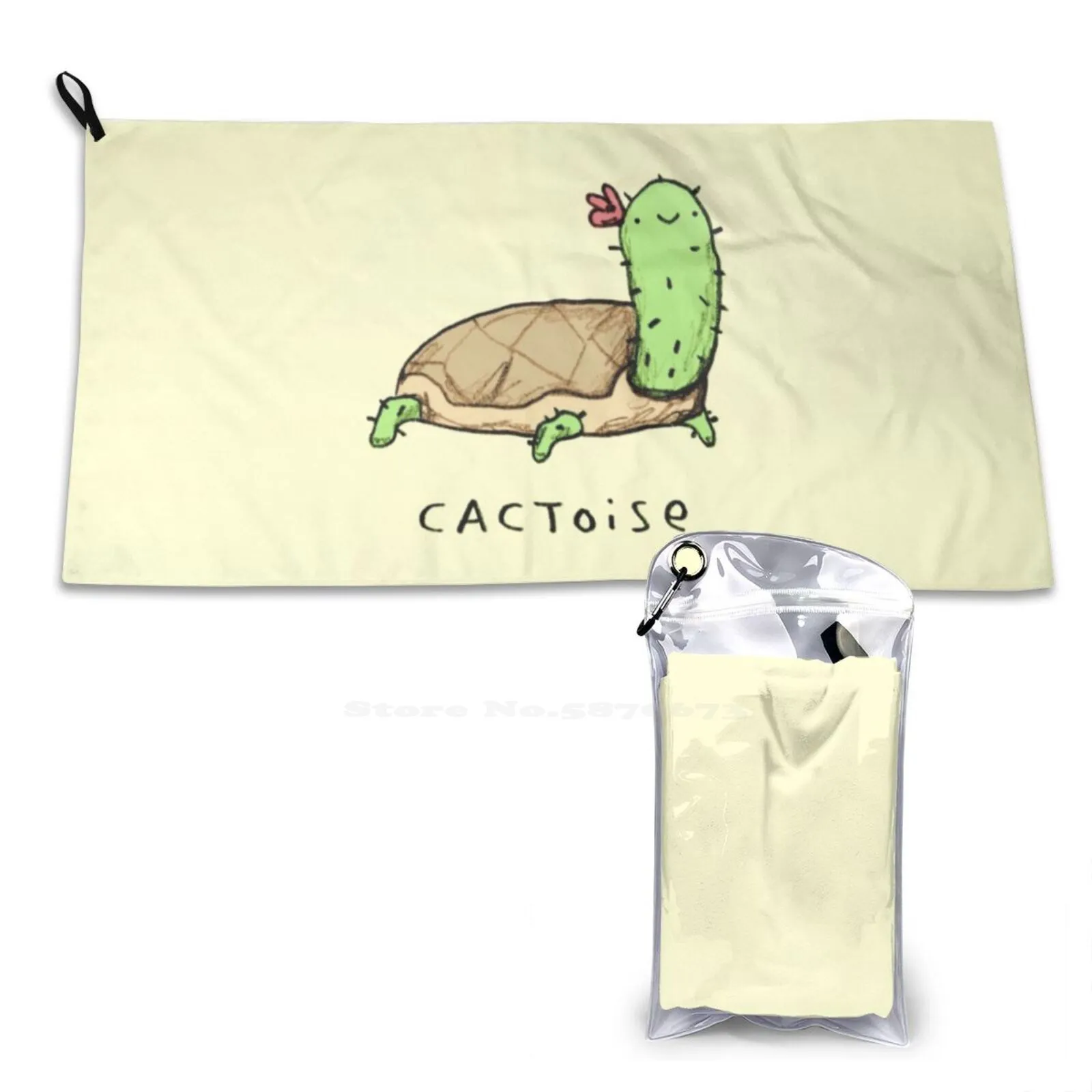 S Quick-drying Sports Towels Cactoise Cactus Tortoise Tortus Turtle Terrapin Succulent Plant Cute Funny