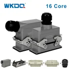 HDC-HE-016 мощный силовой разъем, 16 ядер, вставной винтовой кабель 16 а 500 в, верхняябоковая бленда HE16, промышленная Водонепроницаемая штепсельная розетка