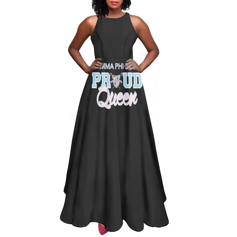 

Летнее женское длинное платье-комбинация Gamma Phi Delta, цельнокроеное расклешенное платье на бретелях для женщин, Универсальный женский сарафан, одежда