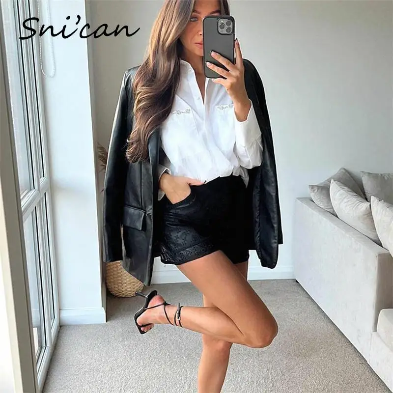 

Женская винтажная блузка Za, белая Повседневная офисная рубашка с карманами и вышивкой со стразами, топы на весну, 2022