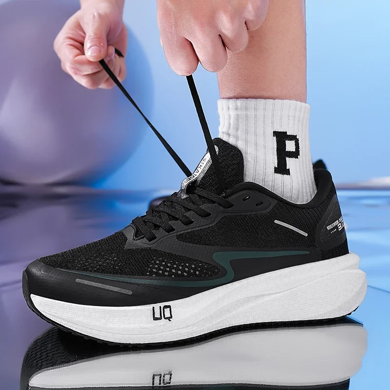 Мужская марафонская обувь с оранжевой сеткой мужские спортивные кроссовки для