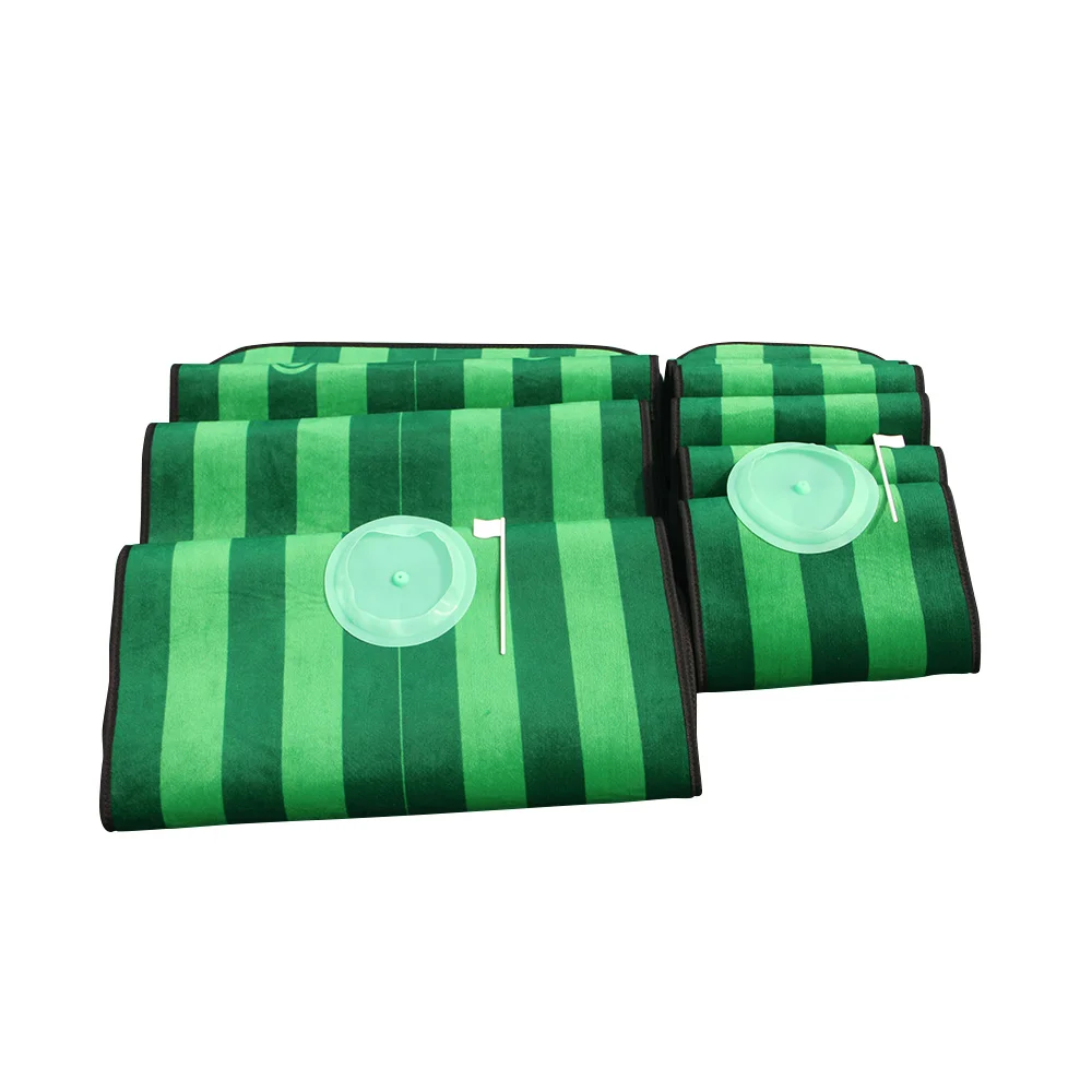 1 Set Indoor Outdoor Golf Putting Mat Golf Tees Mat Exercise Mat with Golf Putting Cup Flag Storage Bag Golf Training Aids Green