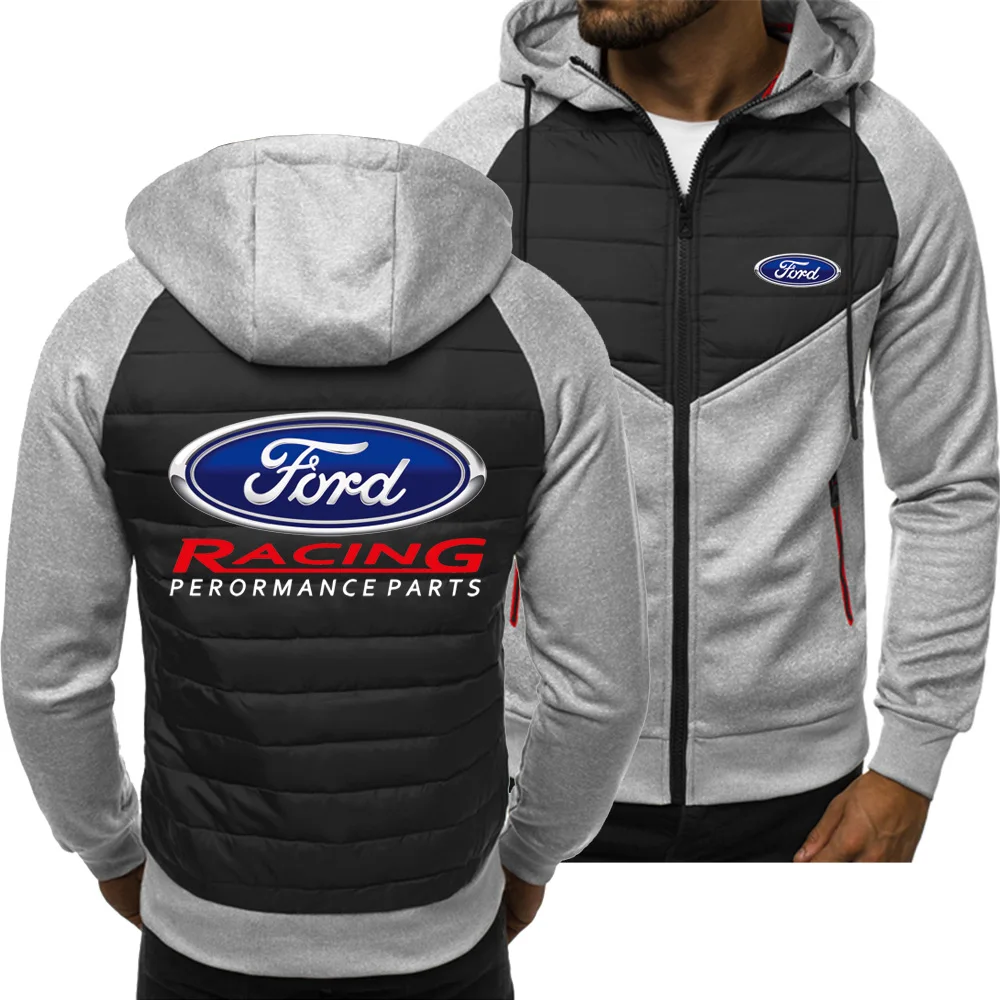 2023New Spring Autumn Ford Racing Hoodie Men's Fashion Sport Casual Sweatshirts Cardigan Zipper Long Sleeve Jacket