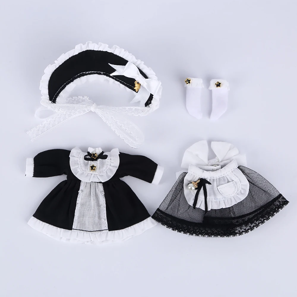 

OB11 Cute Lolita Lace Dress Headwear Socks Set for Obitsu 11,Molly, YMY, GSC, UF, 1/12 BJD Doll Clothes Accessories Toys