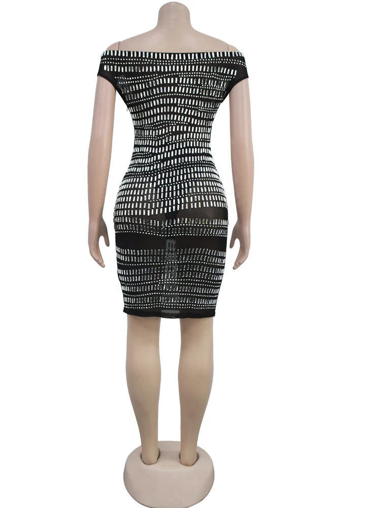 Beyprern великолепное мини-платье с открытыми плечами и стразами шикарное женское