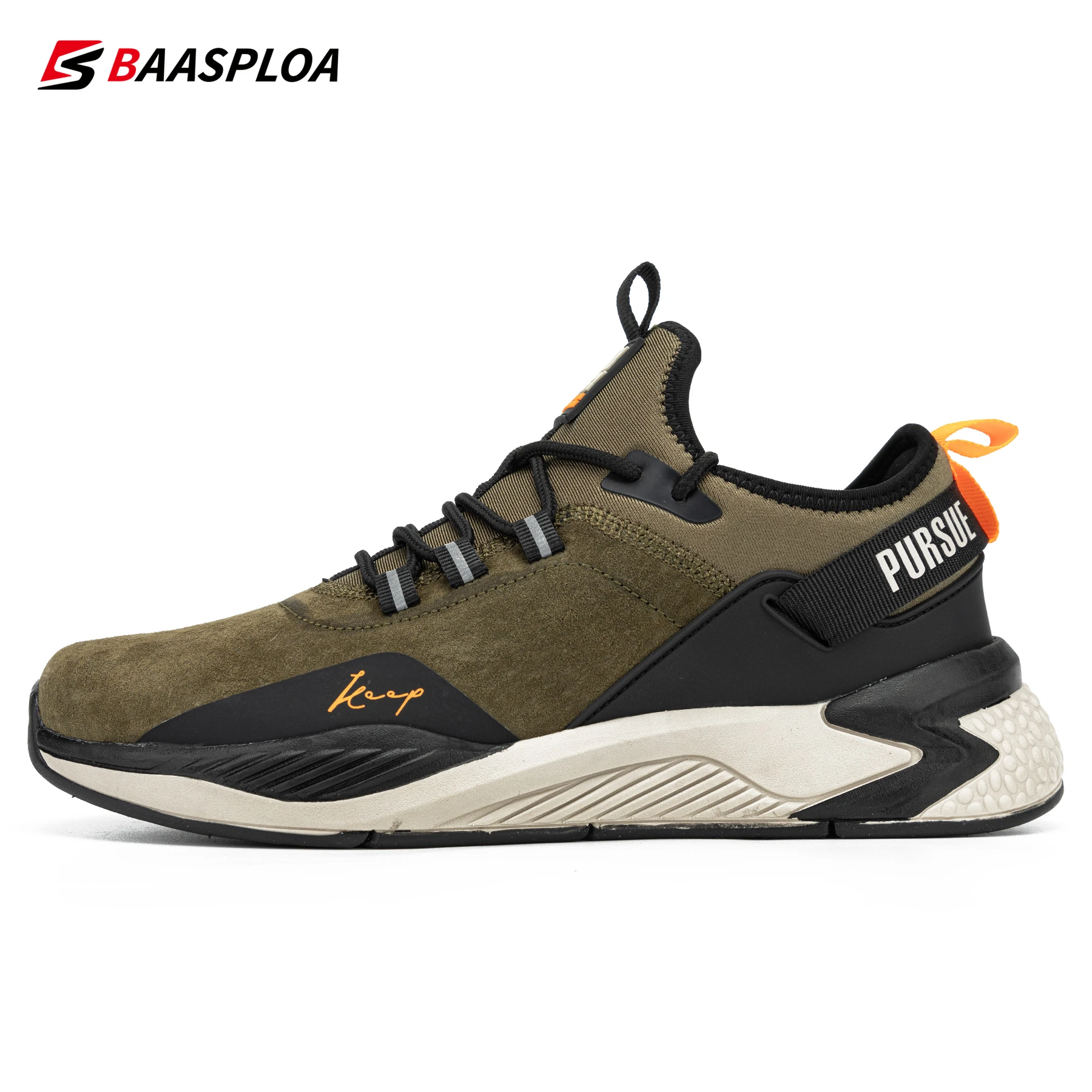 Men Running Shoes Non-slip Shock Absorption Lightweight Tennis Shoes Waterproof Male Casual Shoes Baasploa 2021 New Arriavl